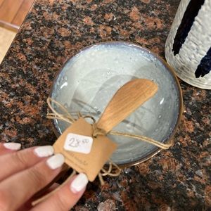 Brand new mudpie pitcher & bowl set. Includes wooden spoon. Adorable gift set!